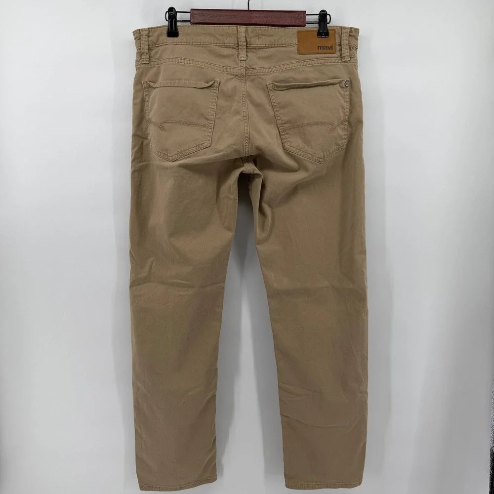 Mavi Zach Straight Leg Pants Mens 35x32 Tan Khaki Cotton Stretch Twill Chino